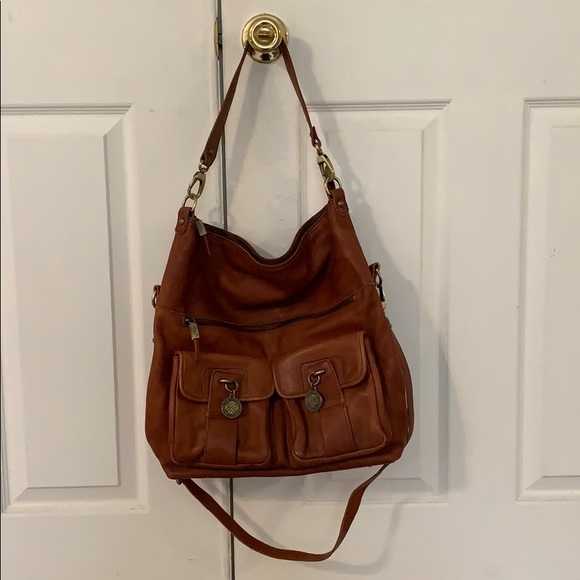 Pietra Handbags - Pietra cognac tobacco colored leather hobo bag